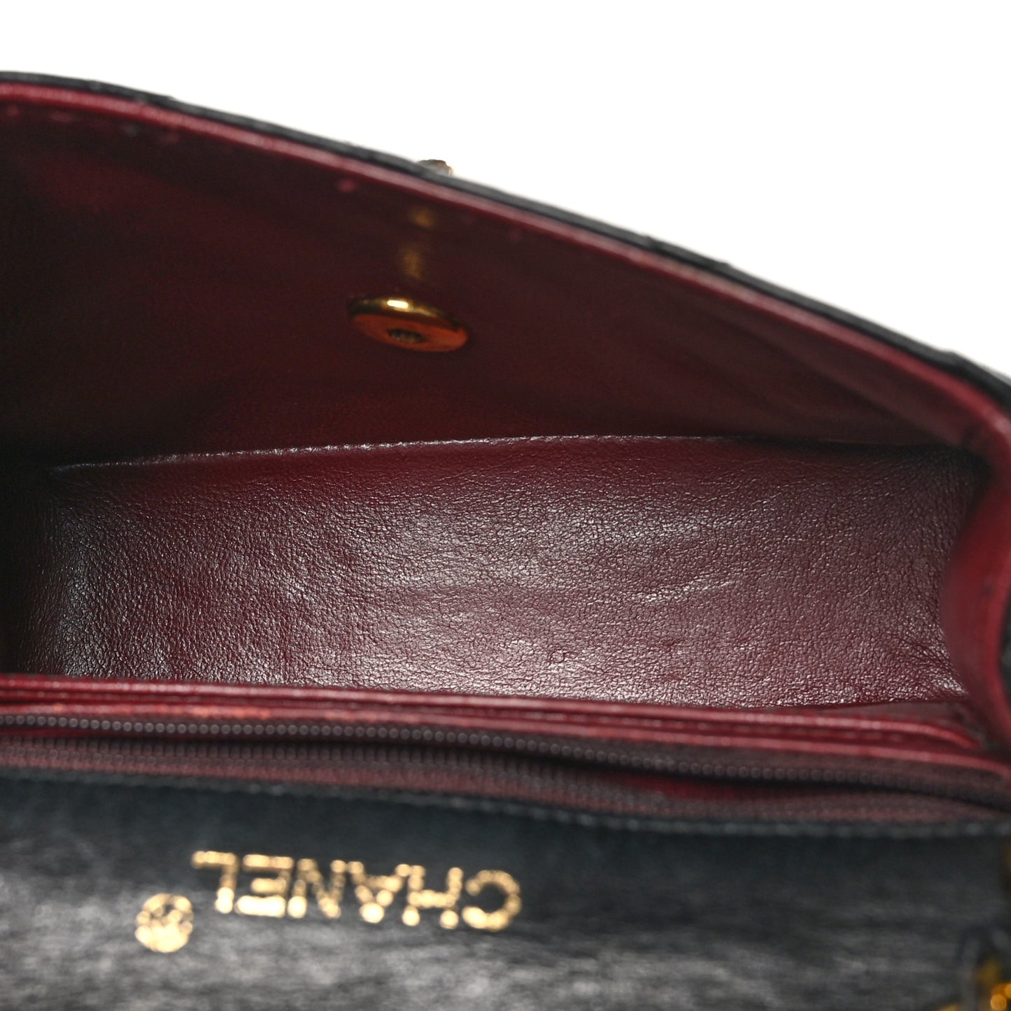 Lambskin Quilted Mini Square Flap Black