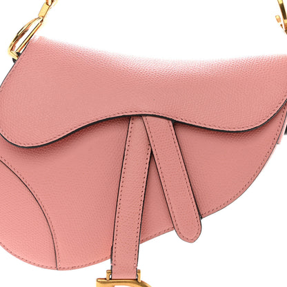 Christian Dior Grained Calfskin Mini Saddle Bag Pink 7 of 10