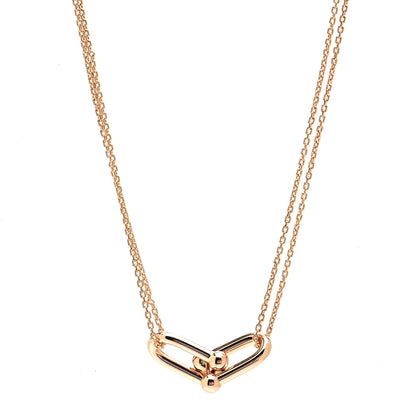 Tiffany 18K Rose Gold HardWear Double Link Pendant Necklace 1 of 5