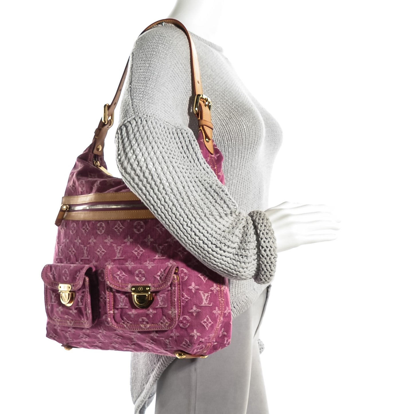 Denim Monogram Baggy GM Fuchsia