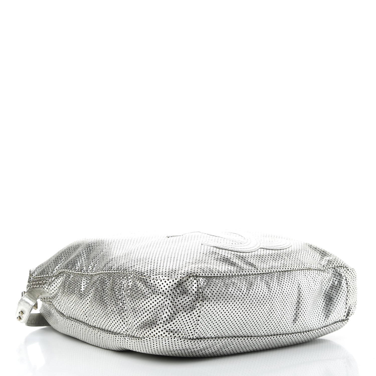 Chanel Metallic Glazed Calfskin Perforated Medium Rodeo Drive Tote Silver 5 of 14