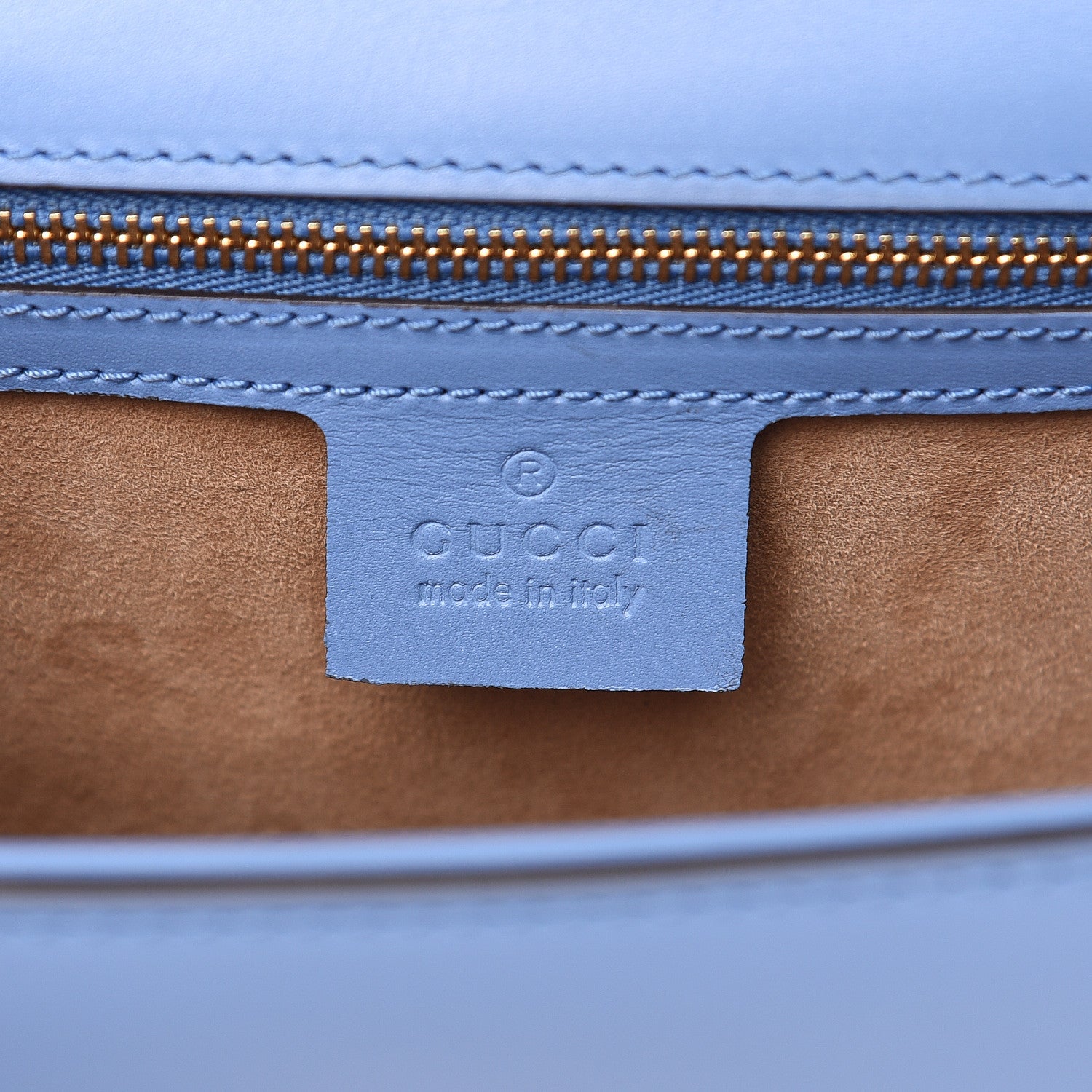 Gucci Calfskin Small Sylvie Shoulder Bag Clear Sky Blue 6 of 11