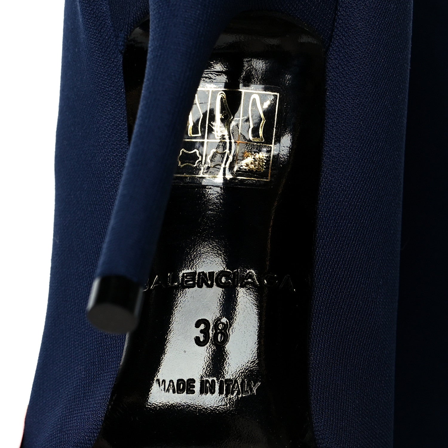 Balenciaga Crepe Jersey Pointed Toe Knife Thigh High Boots 38 Bleu Nuit 6 of 7