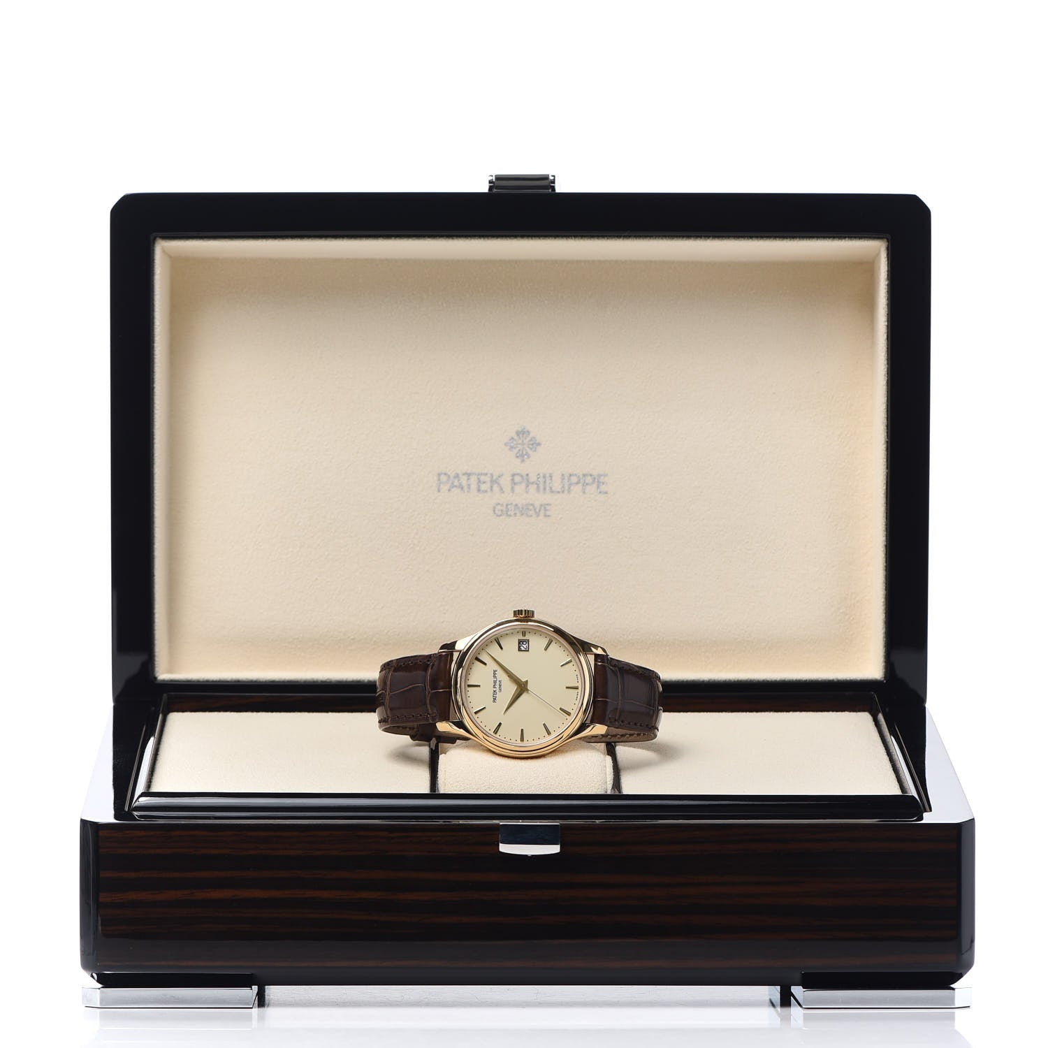 Patek Philippe 18K Yellow Gold Alligator 39mm Calatrava Automatic Watch Ivory 52727-007 5 of 5