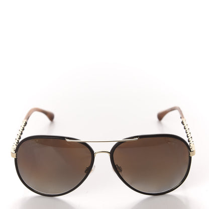 Chanel Metal Polarized Pilot Winter Sunglasses 4219-Q Brown 2 of 8