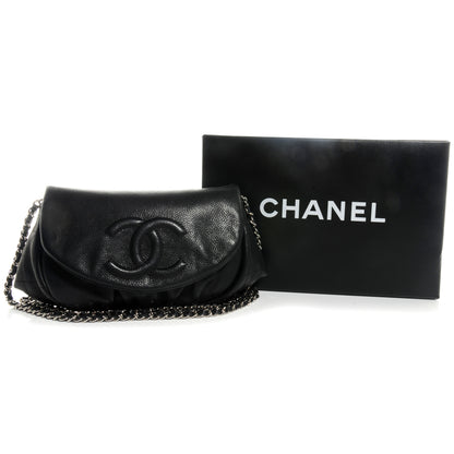Chanel Caviar Half Moon Wallet On Chain WOC Black 2 of 10
