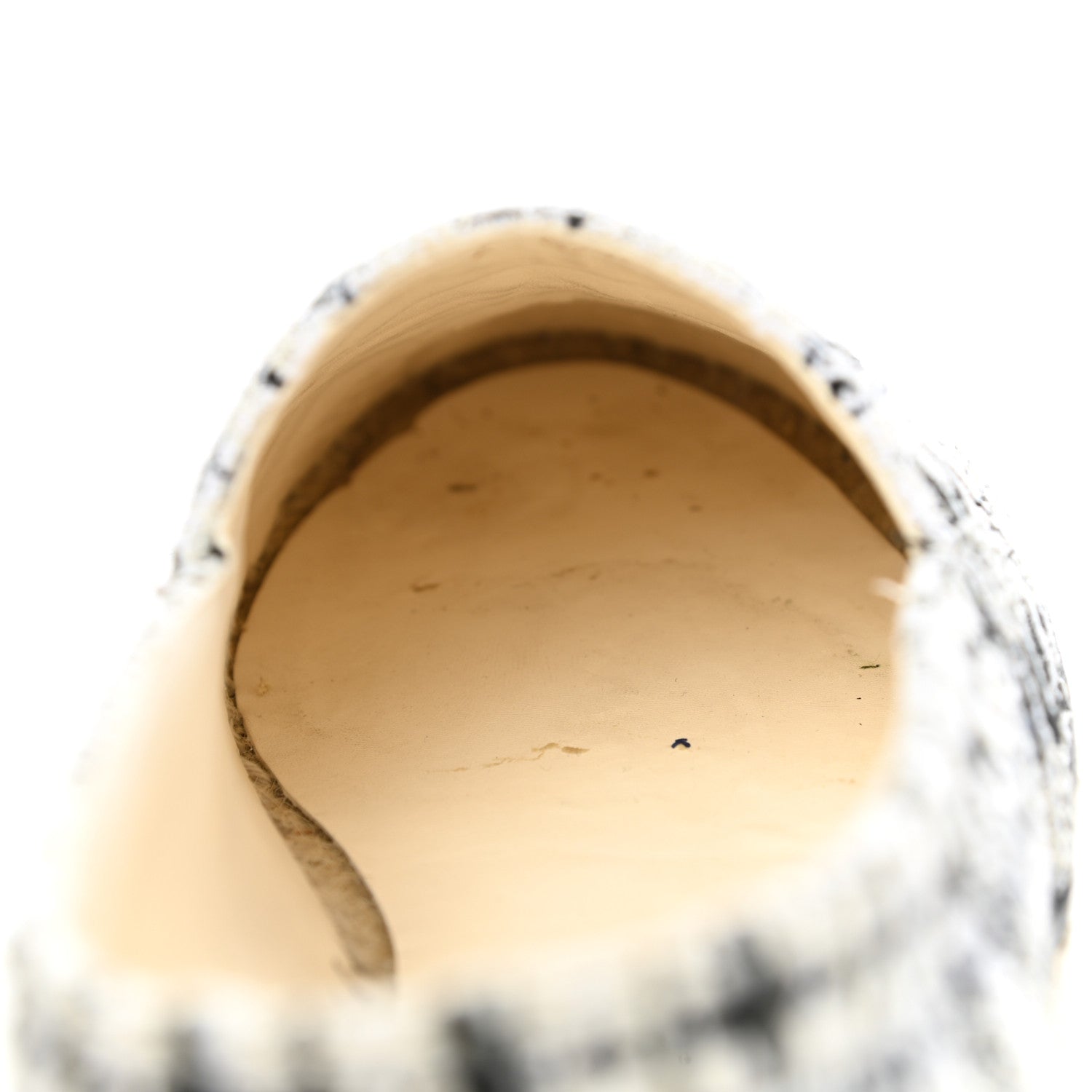 Chanel Tweed Lambskin CC Espadrilles 40 Ivory Grey Black 10 of 11