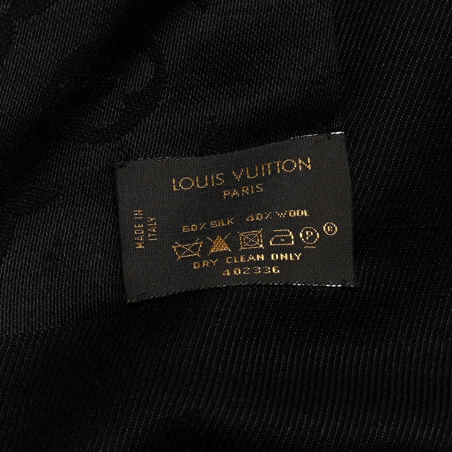 Silk Wool Monogram Shawl Black