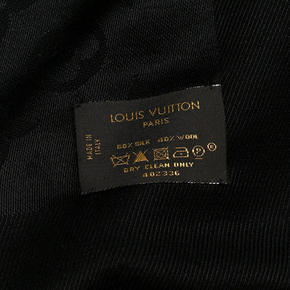 Louis Vuitton Silk Wool Monogram Shawl Black 3 of 3