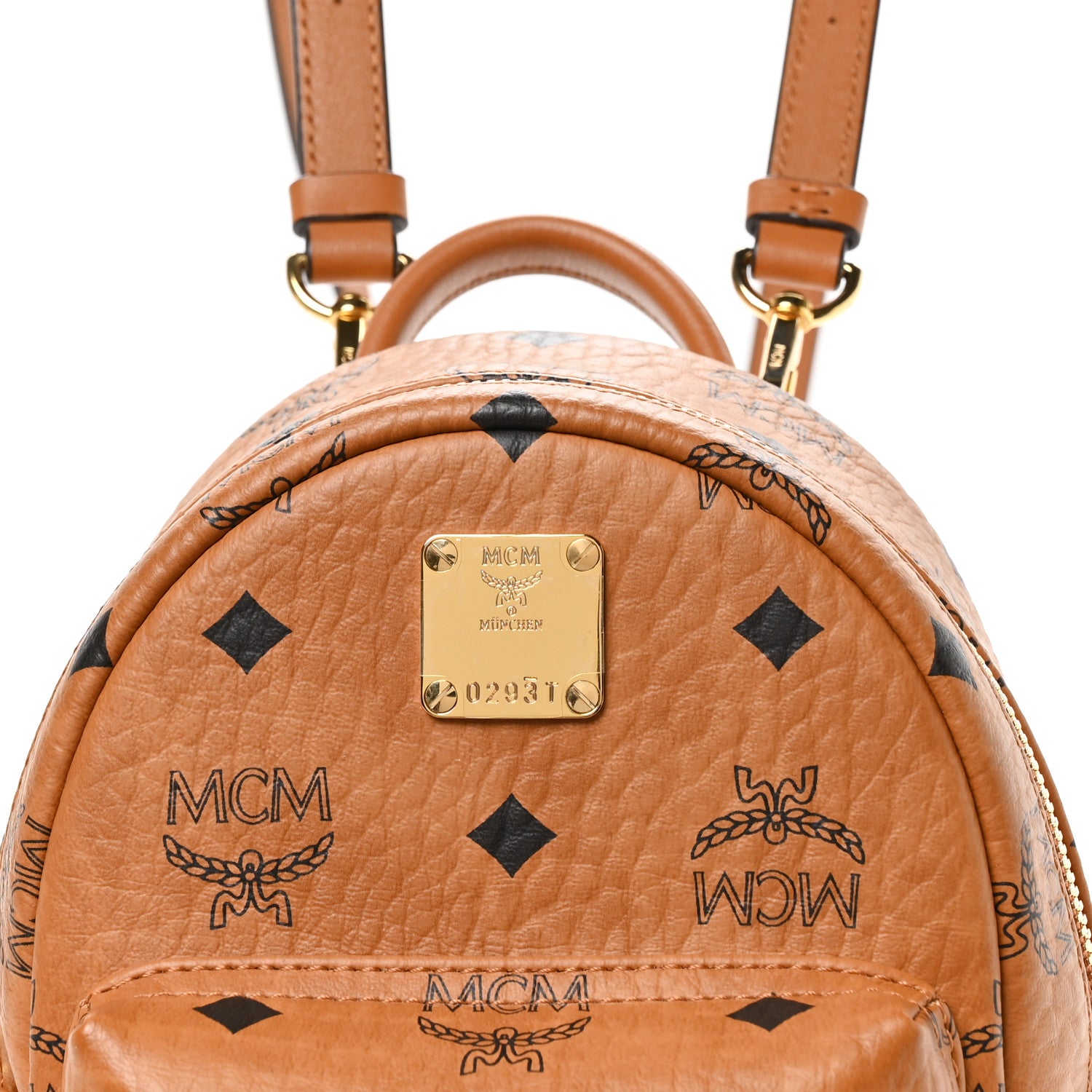 MCM Visetos Side Stud X-Mini Stark Backpack Cognac 8 of 10