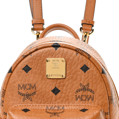 MCM Visetos Side Stud X-Mini Stark Backpack Cognac 8 of 10
