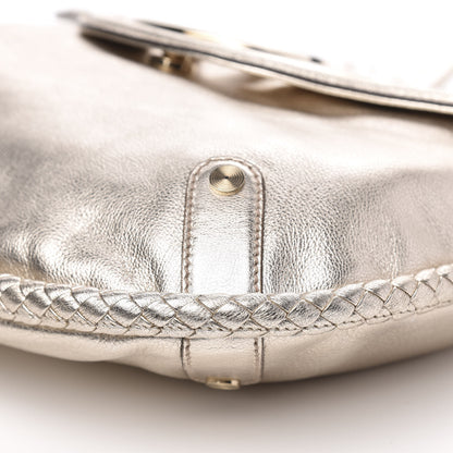 Gucci Metallic Calfskin Medium Britt Tassel Shoulder Bag Platinum 9 of 10