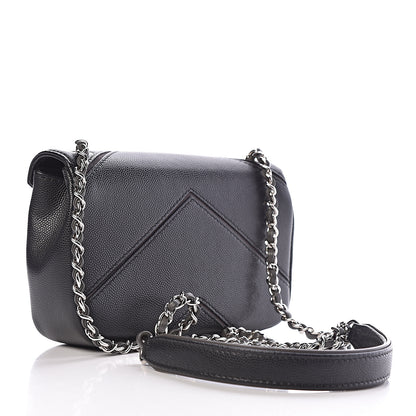 Chanel Caviar Macro Chevron Small Single Flap Black 3 of 10