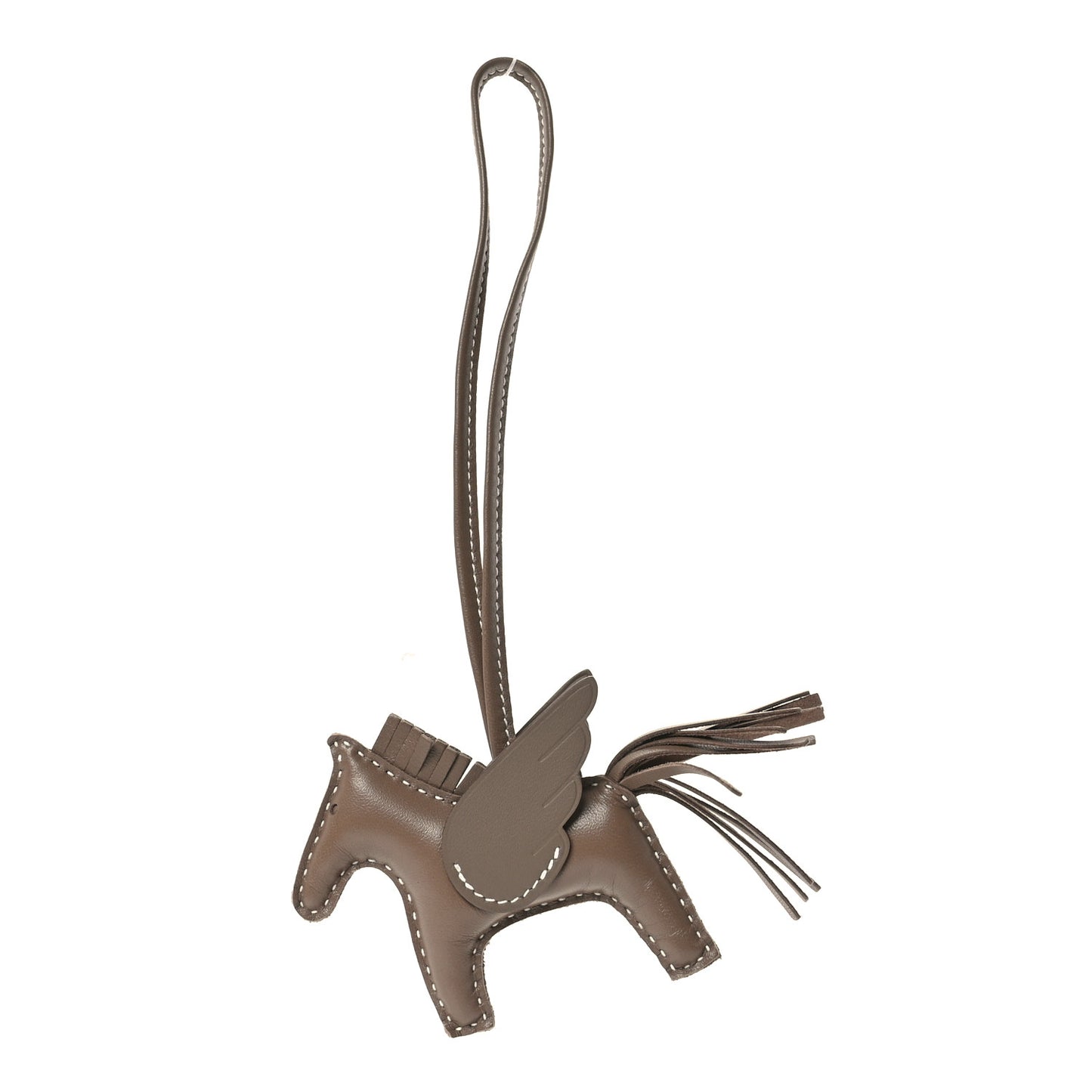 Milo Lambskin Grigri Rodeo Pegase Horse Bag Charm PM Etoupe