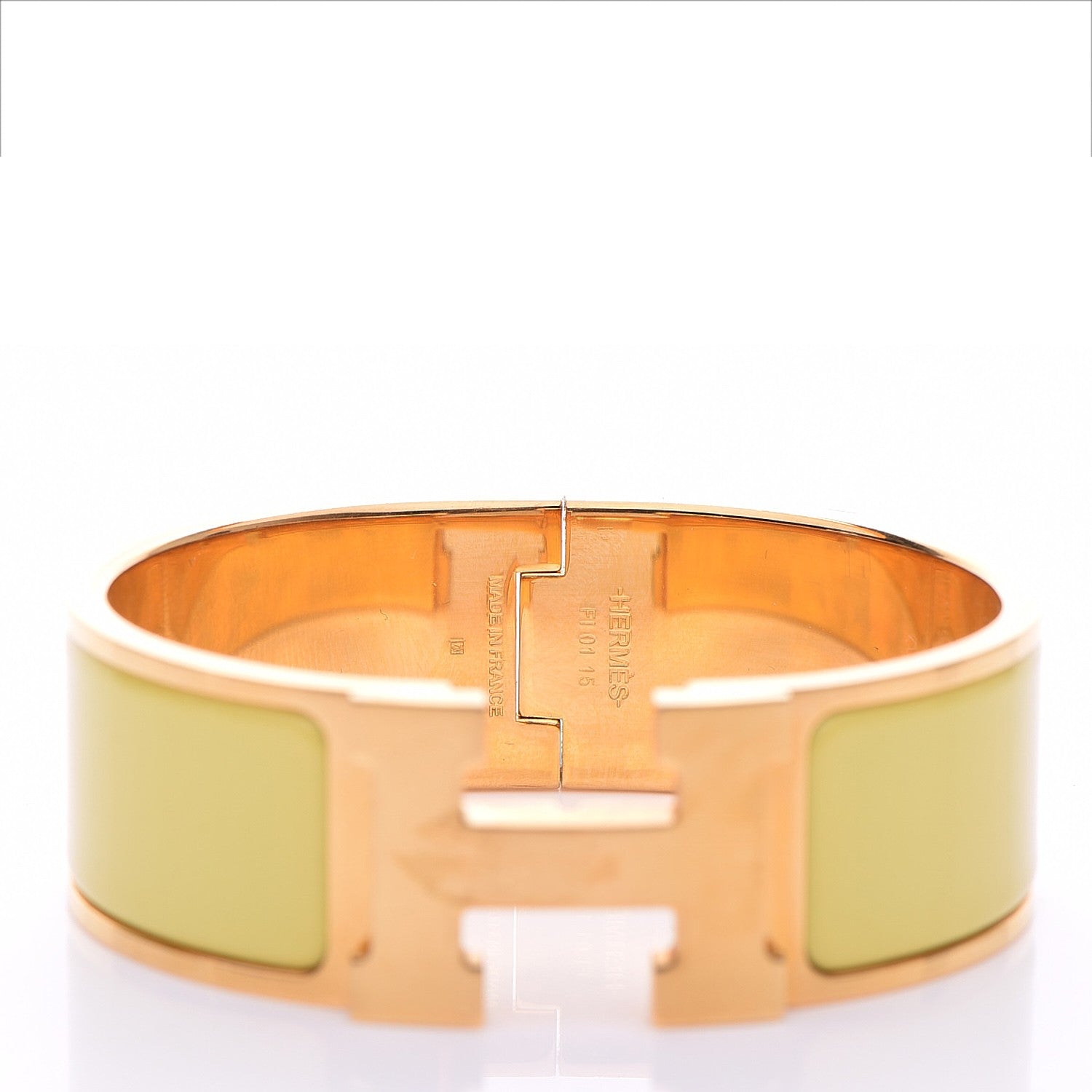 Hermes Enamel Wide Clic Clac H Bracelet PM Jaune Citron 4 of 7