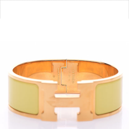 Hermes Enamel Wide Clic Clac H Bracelet PM Jaune Citron 4 of 7