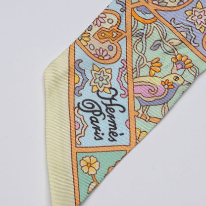 Hermes Silk Au Pays Des Oiseaux Fleurs Twilly 4 of 5