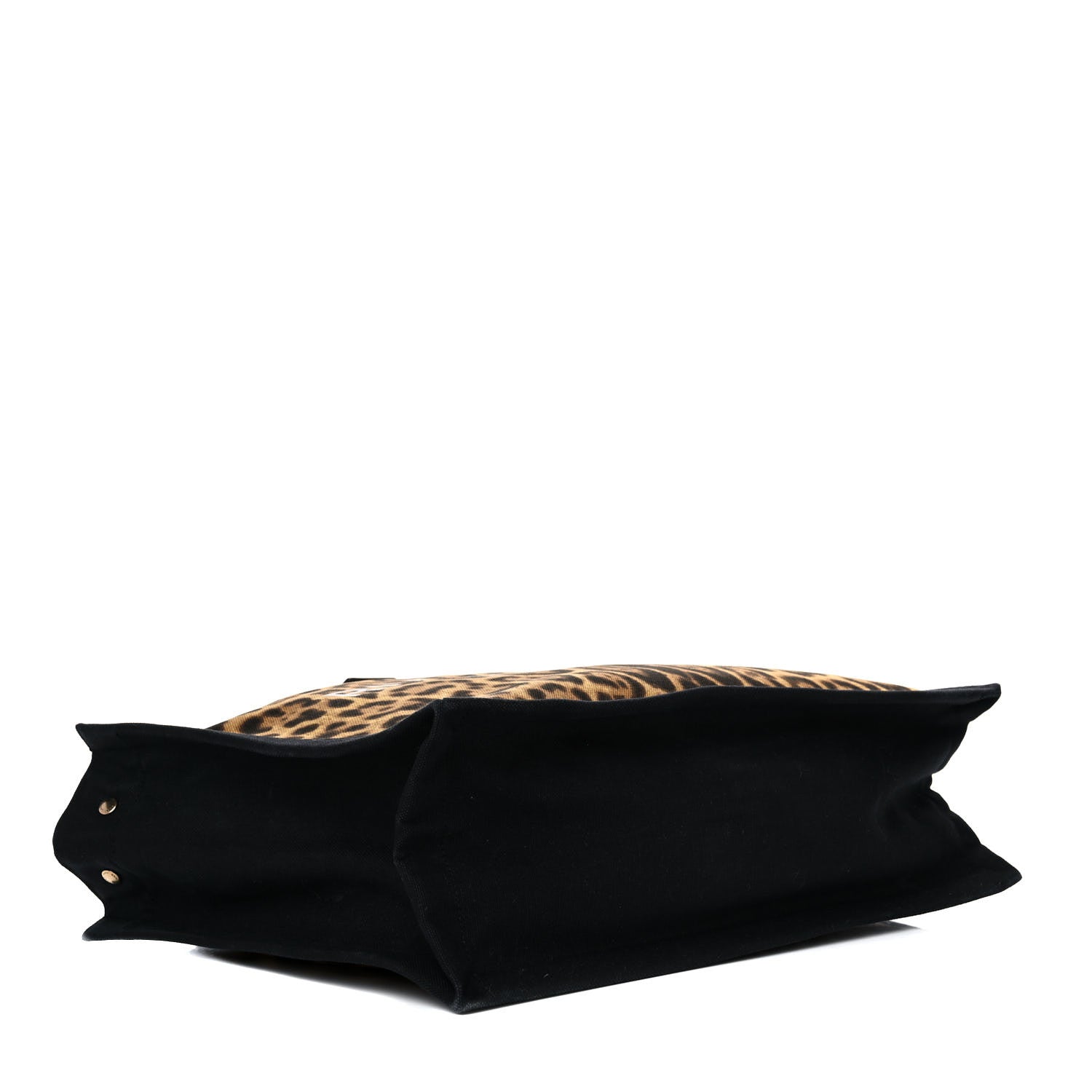 Saint Laurent Canvas Calfskin Leopard Print Rive Gauche Noe Tote Natural Black 4 of 13