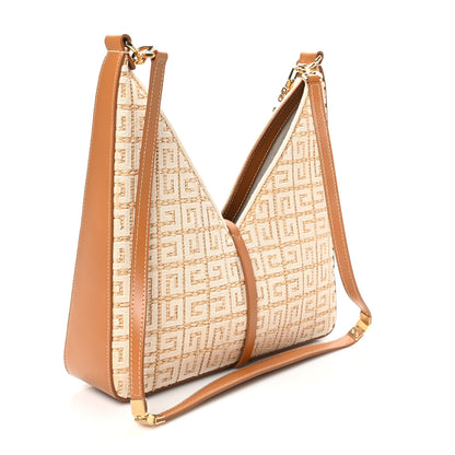 Givenchy Raffia Jacquard Fabric 4G Small Cut Out Shoulder Bag Antigona Beige 3 of 10