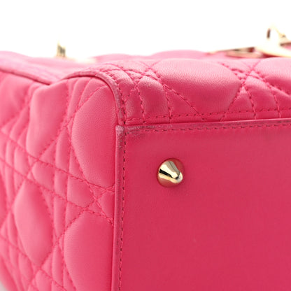 Christian Dior Lambskin Cannage Medium Lady Dior Fuchsia 11 of 11