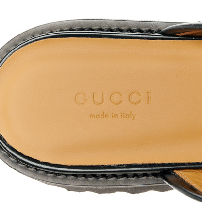 Gucci Magnum Calfskin Womens Horsebit Platform Mules 37 Black 7 of 11