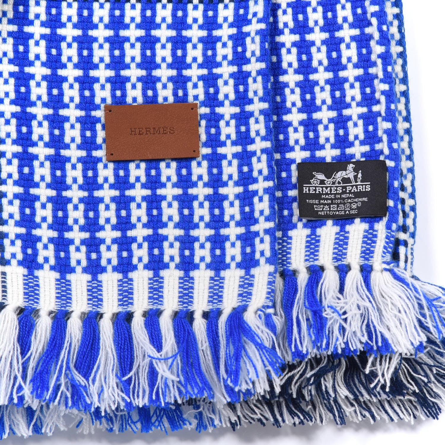 Hermes Cashmere Loom Mosaique Throw Blanket Egee 3 of 3