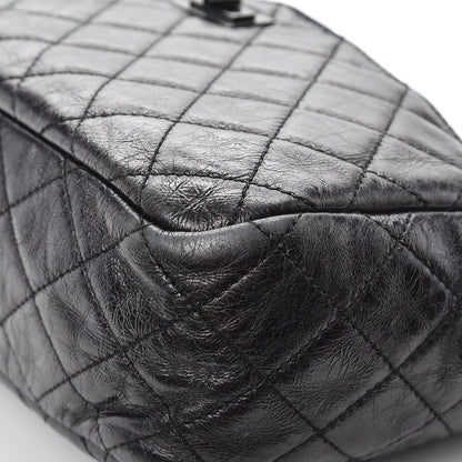 Chanel Metallic Aged Calfskin Quilted Medium Reissue Camera Case Black 10 of 12