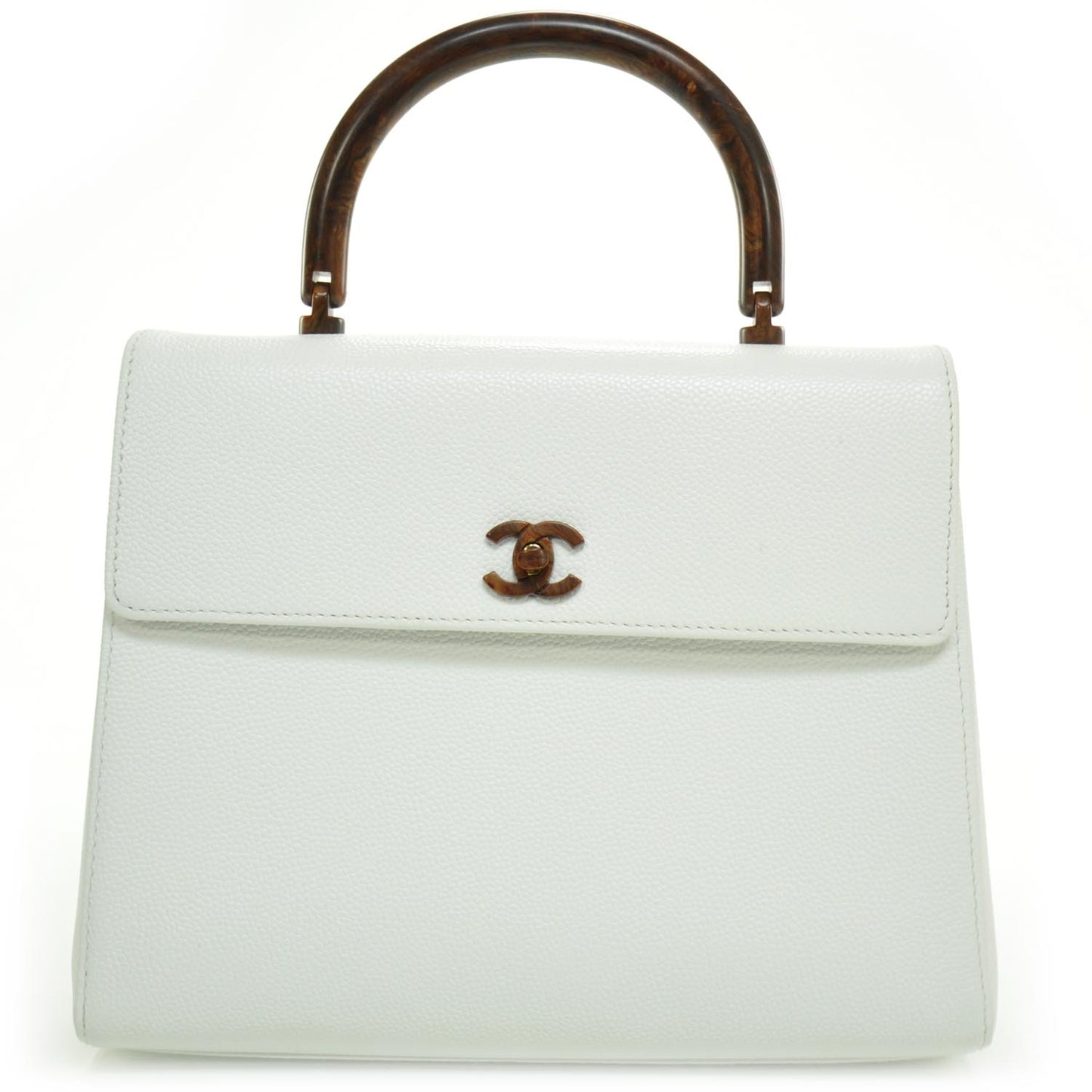 Caviar Kelly Flap Bag White
