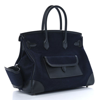 Hermes Goeland Toile Swift Cargo Birkin 35 Bleu Marine 3 of 11