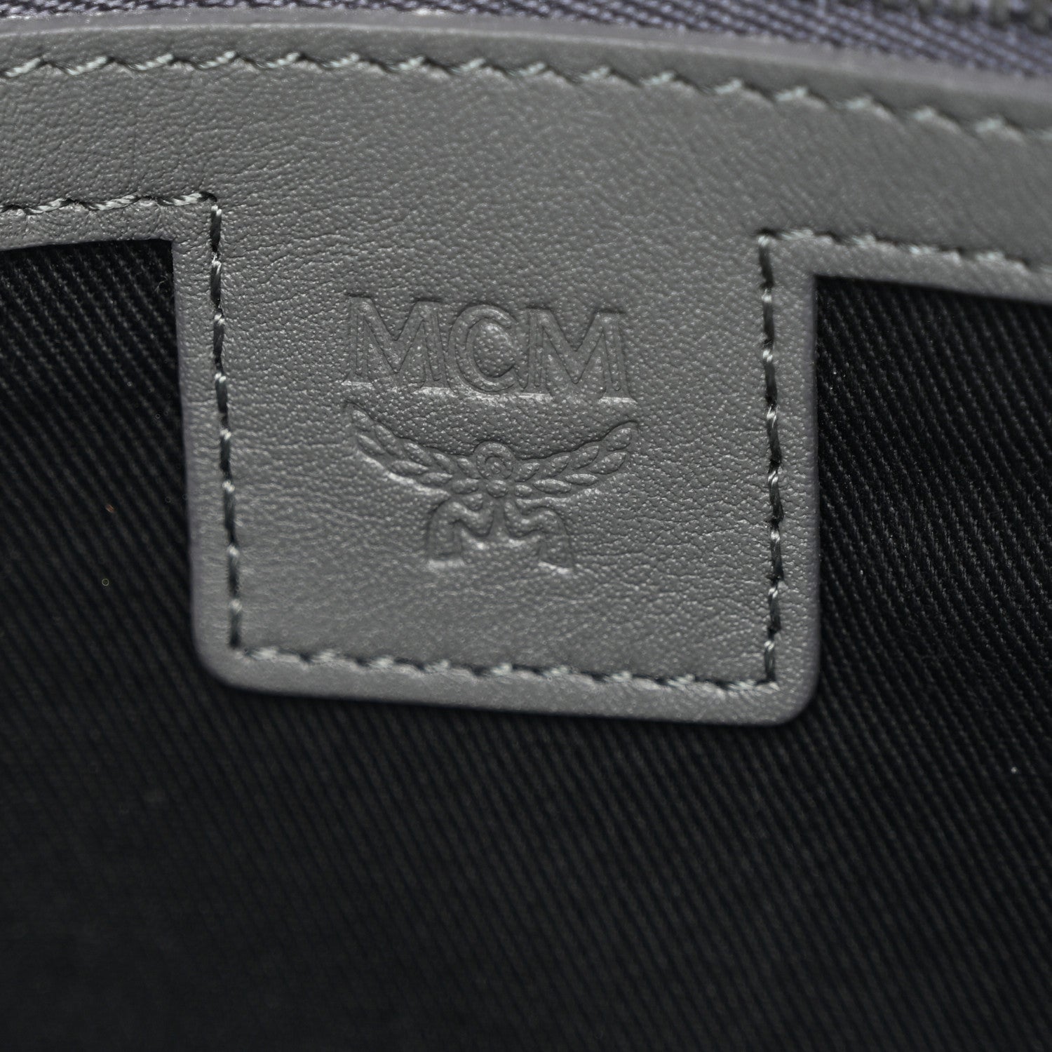MCM Visetos Medium Stark Wristlet Pouch Phantom Grey 6 of 9