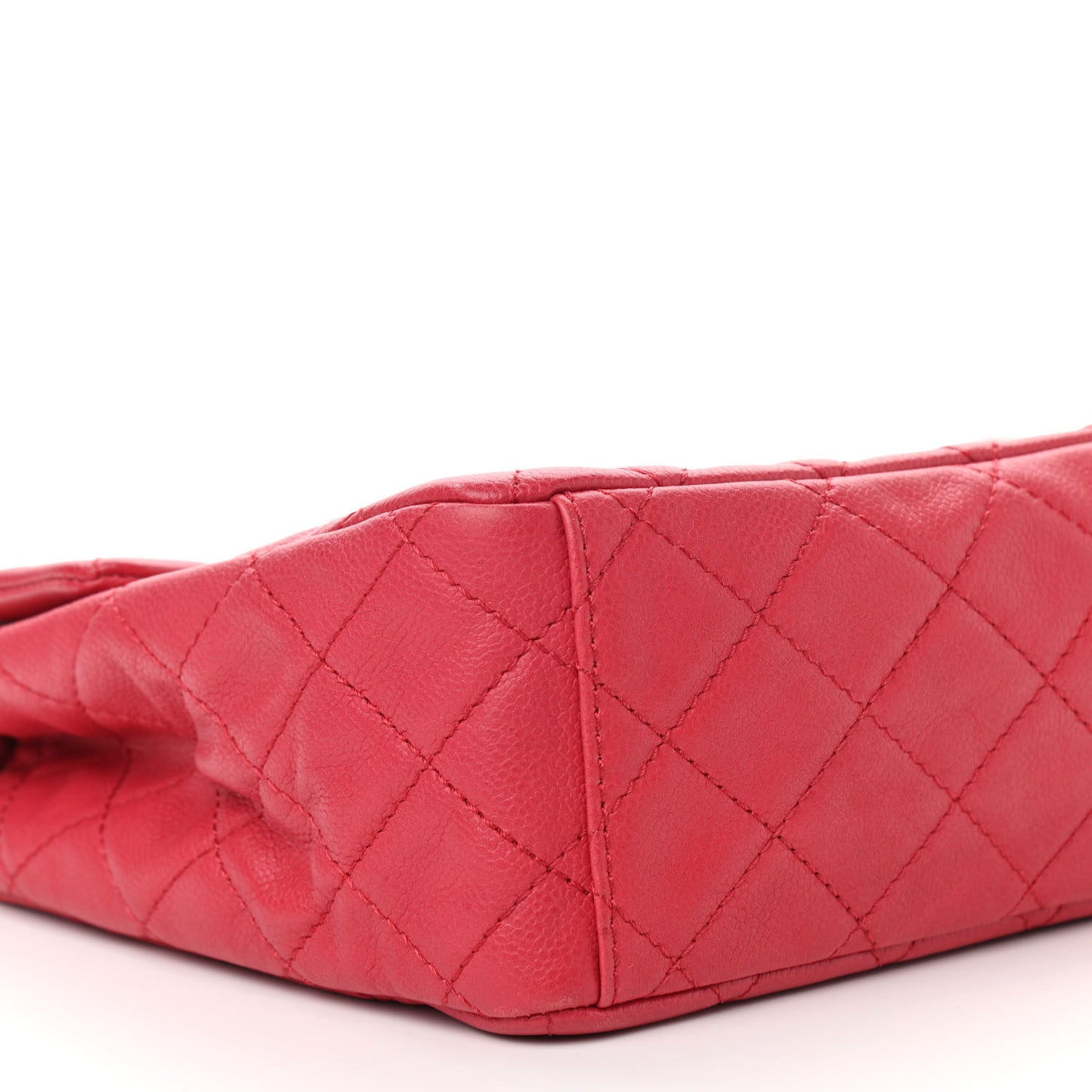 Washed Caviar Quilted Maxi Single Flap Fuchsia