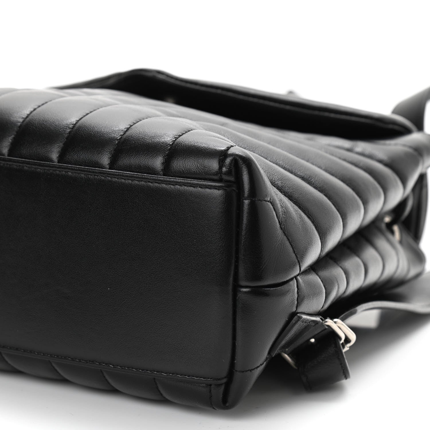 Saint Laurent Calfskin Y Quilted Monogram Small Loulou Backpack Black 10 of 12