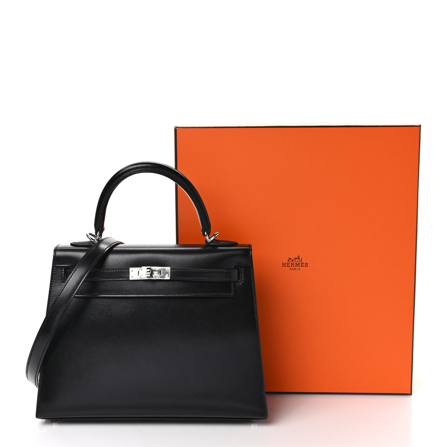 Hermes Box Kelly Sellier 25 Black 9 of 9