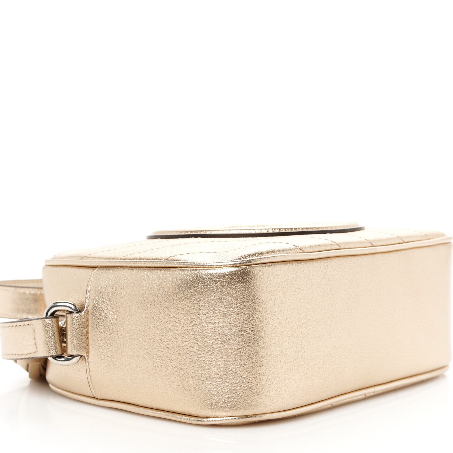 Gucci Metallic Sakai Be Green Calfskin Diagonal Stitched Small Blondie Shoulder Bag Golden Beige 10 of 11