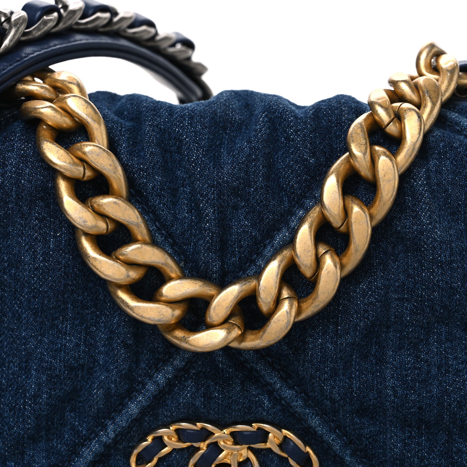 Chanel Denim Quilted Medium Chanel 19 Flap Blue 8 of 10