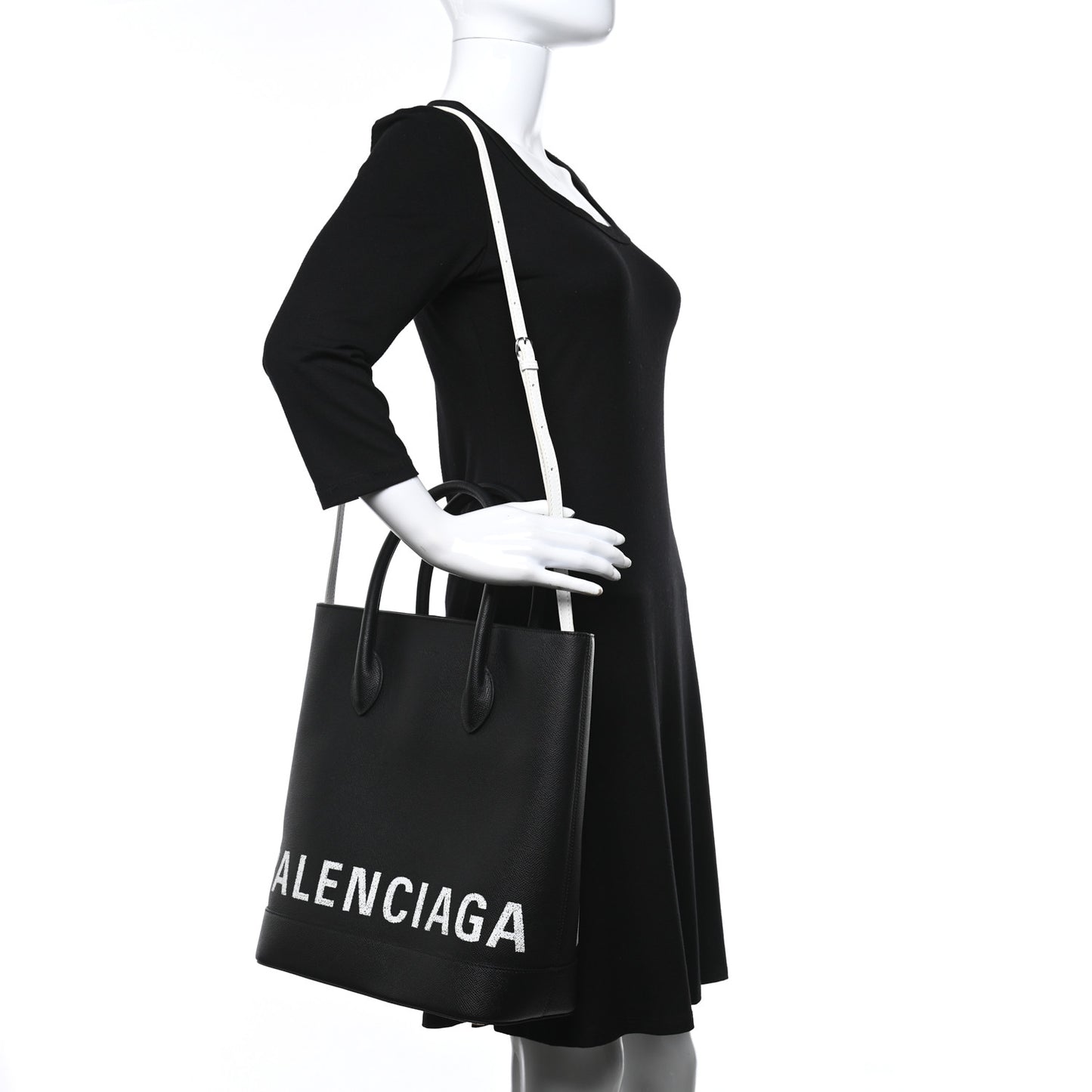 Grained Calfskin Ville Aj Tote Black