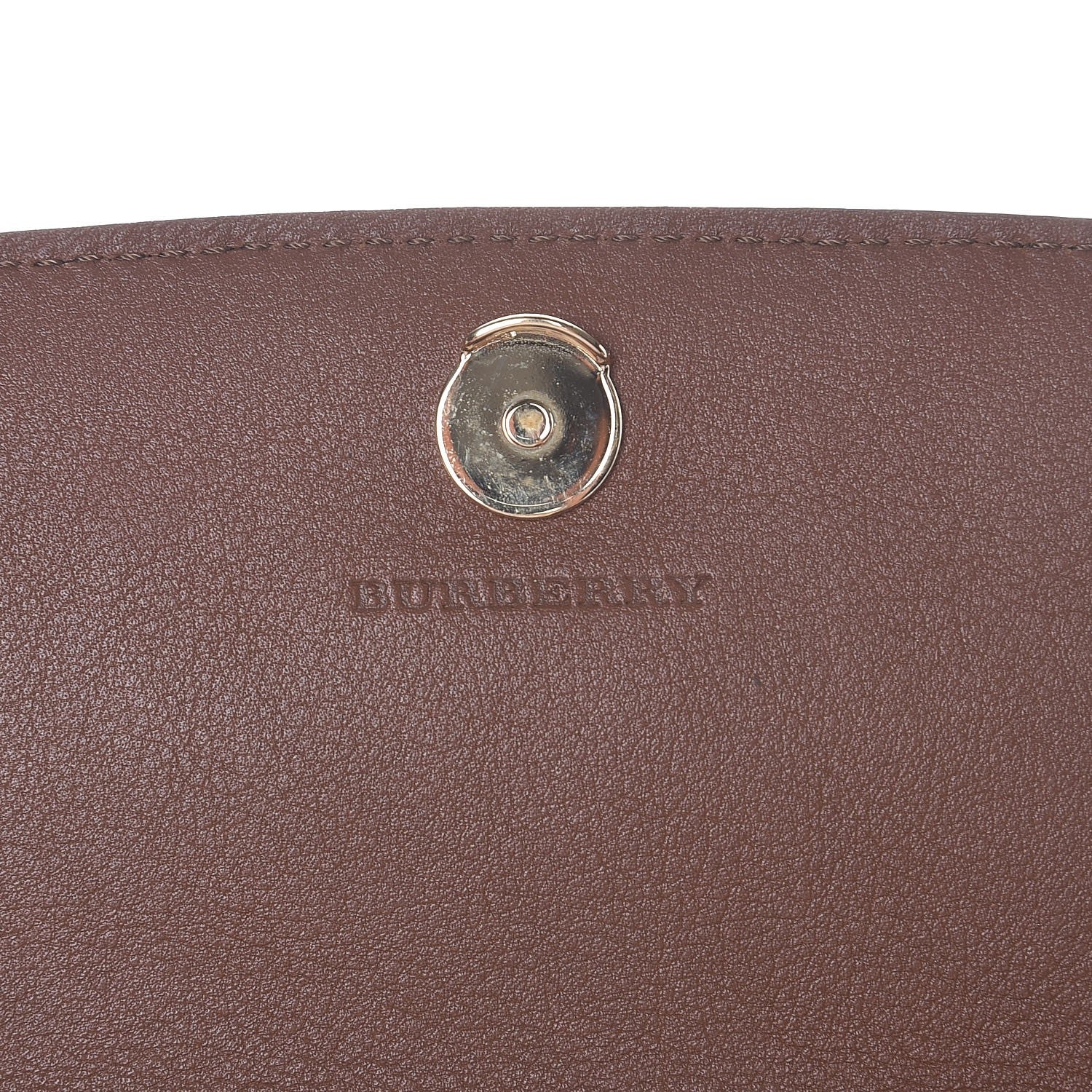 Burberry Derby Calfskin House Check Henley Wallet On Chain Tan 6 of 8