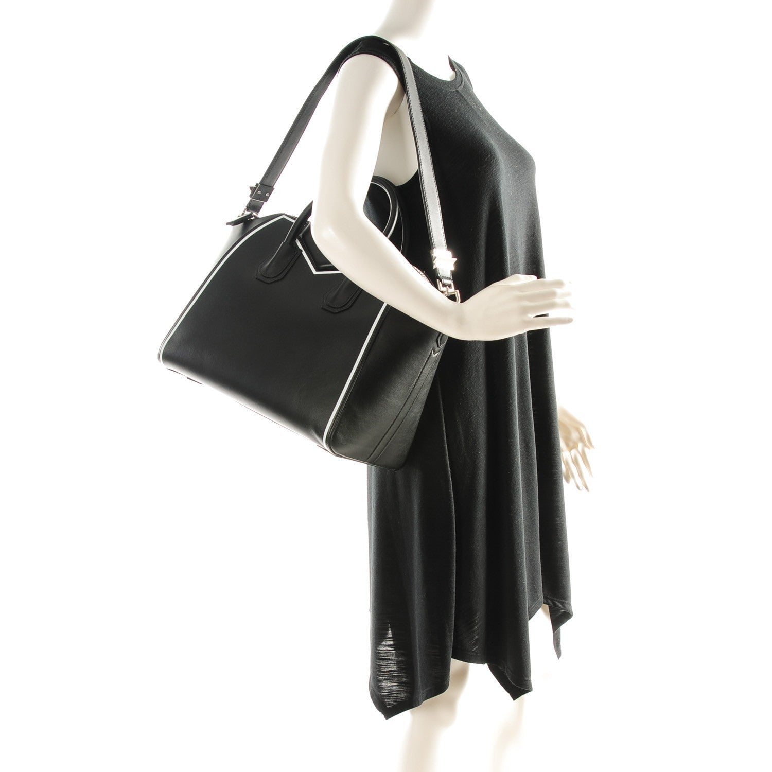 Givenchy Calfskin Medium Contrasted Frame Antigona Black 2 of 7