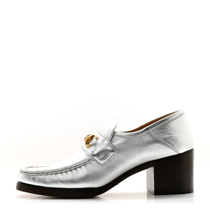 Gucci Galassia GG Marmont Fringe 50mm Loafer Pumps 39.5 Argento 1 of 11