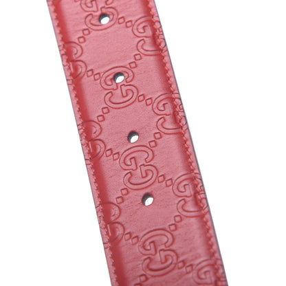 Gucci Guccissima Feline Plaque Belt 90 36 Hibiscus Red 5 of 6