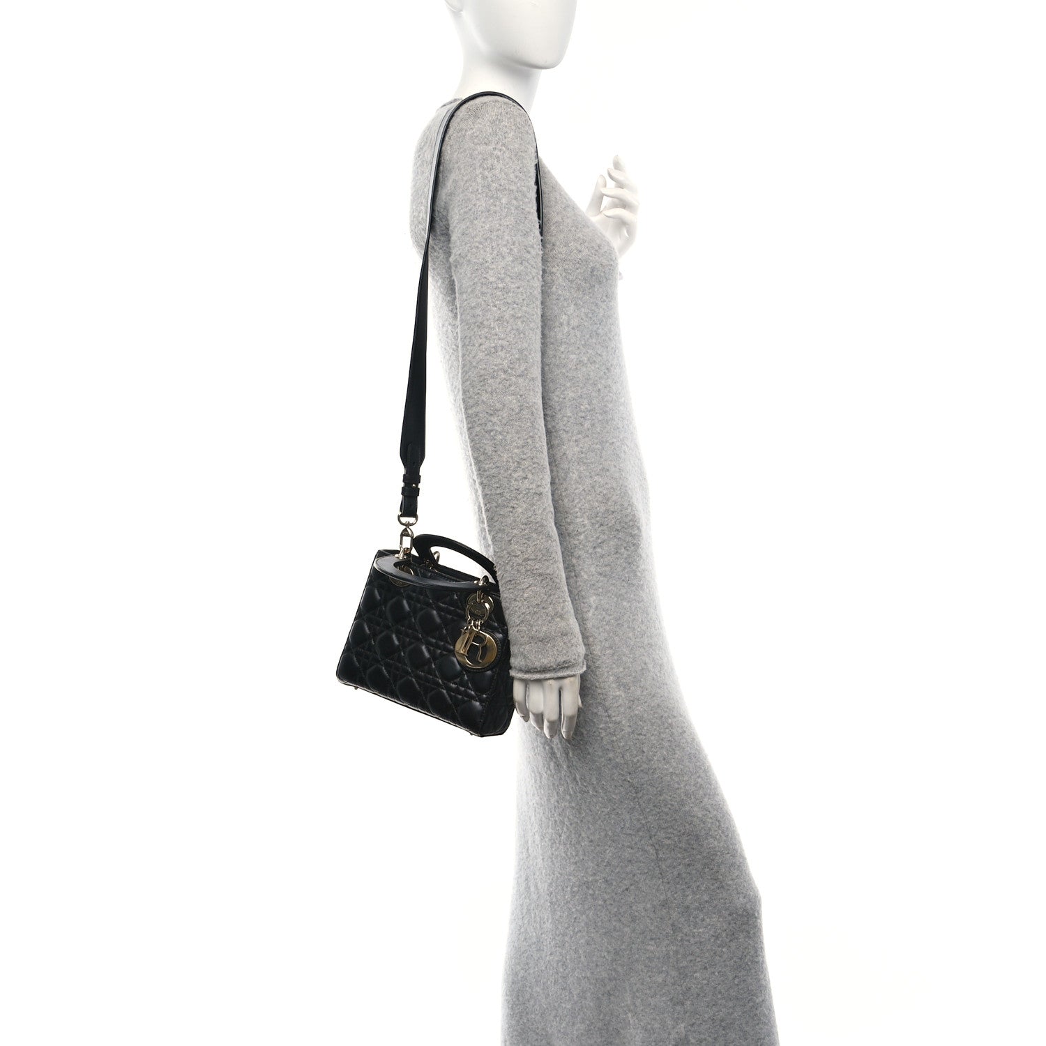 Christian Dior Lambskin Cannage Small My ABCDior Lady Dior Black 2 of 11