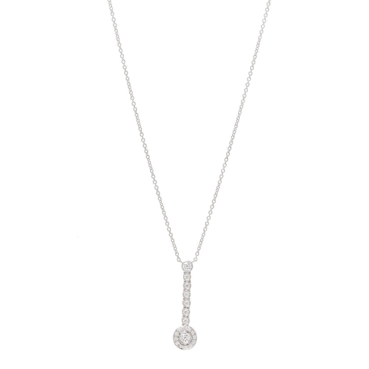 Tiffany Platinum Diamond Circlet Drop Pendant Necklace 1 of 6