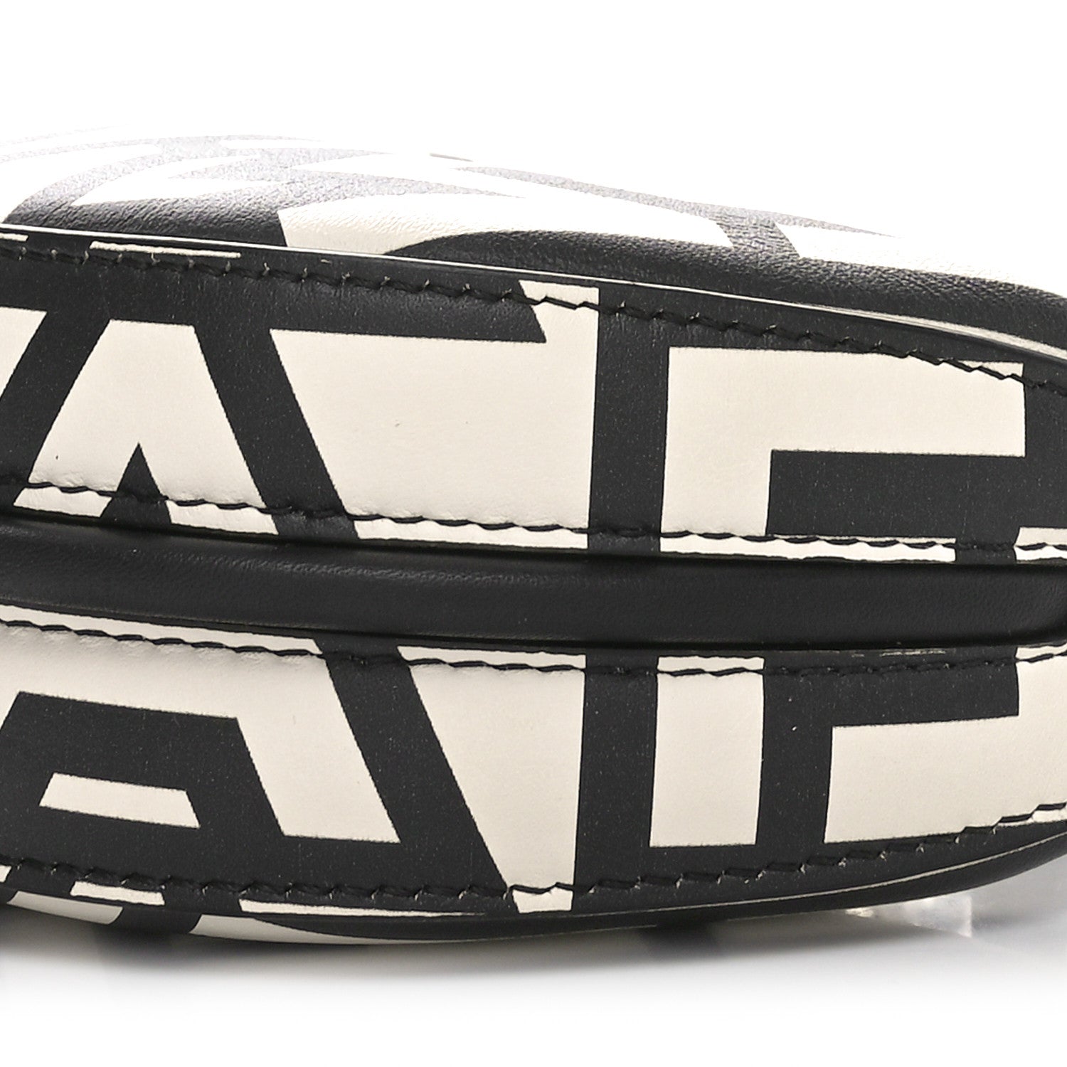 Fendi X MARC JACOBS Nappa Vitello King Logo Print Nano Fendigraphy Hobo Charm White Black 10 of 10