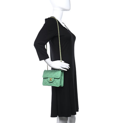 Chanel Caviar Quilted Mini Sweet Classic Flap Green 2 of 10