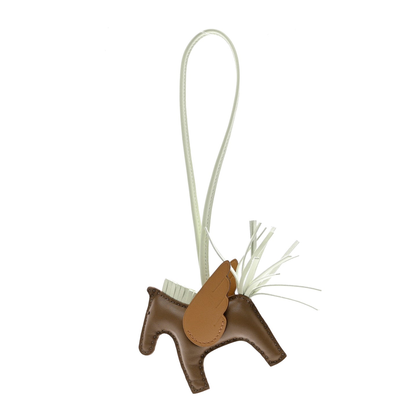Milo Lambskin Grigri Rodeo Pegase Horse Bag Charm PM Etoupe Vert Fizz Biscuit