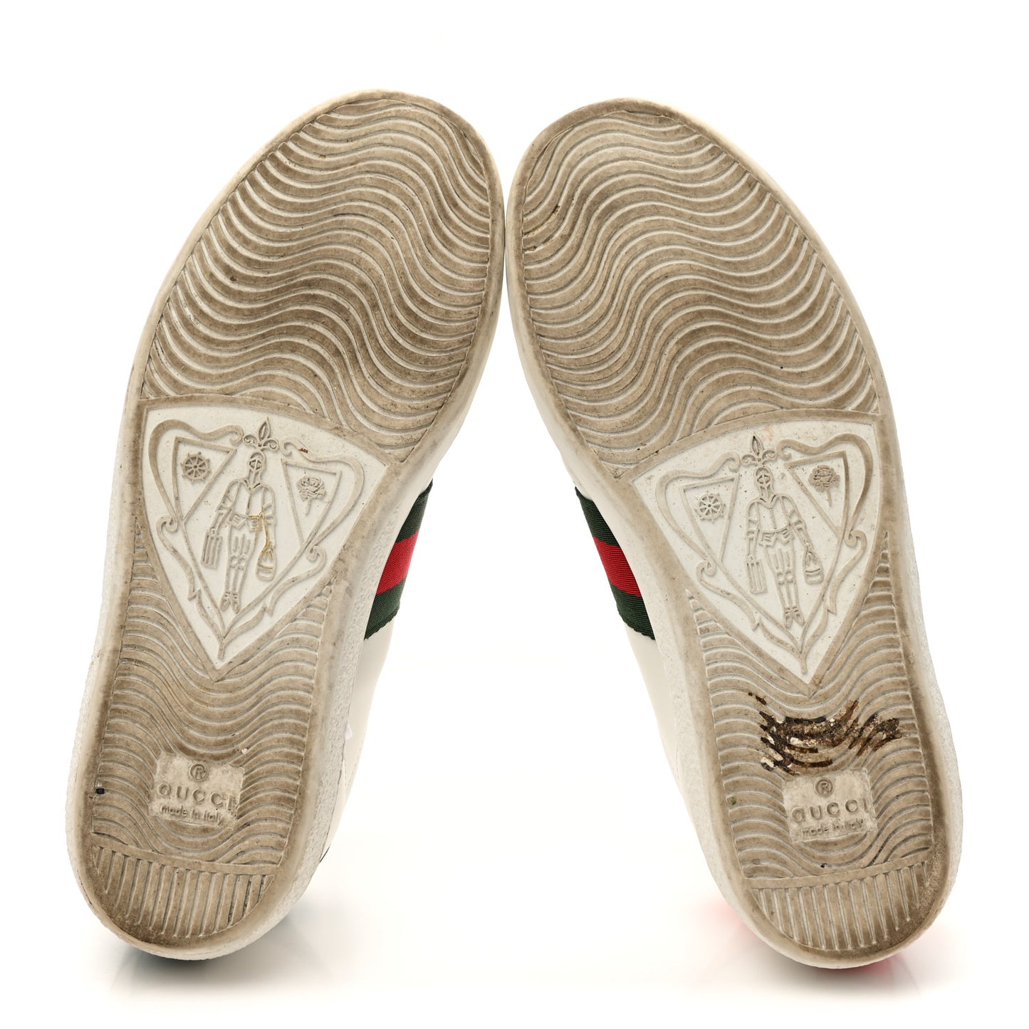 Calfskin Ayers Bee Embroidered Womens Ace Sneakers 36 White Green