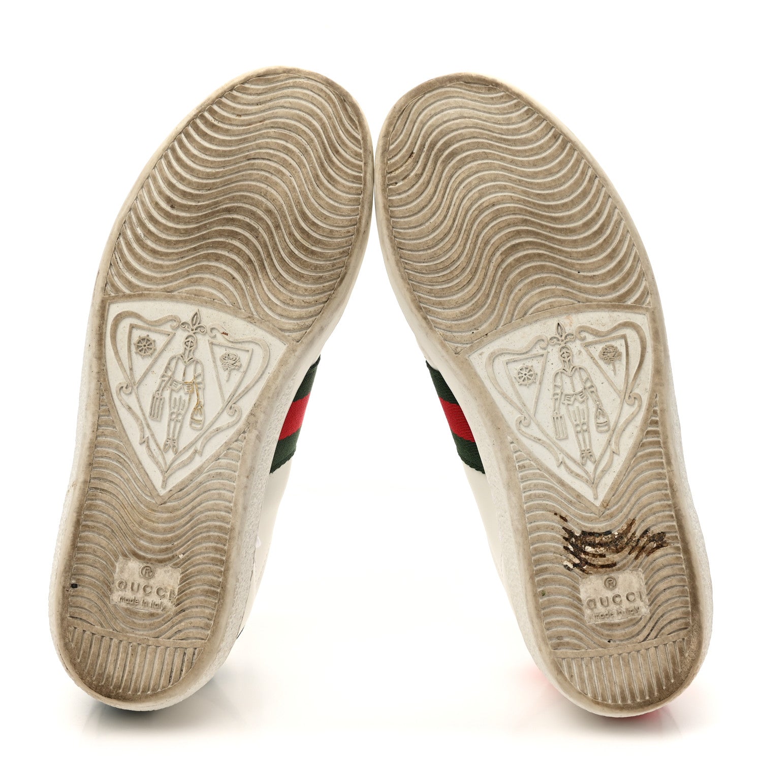 Gucci Calfskin Ayers Bee Embroidered Womens Ace Sneakers 36 White Green 7 of 14