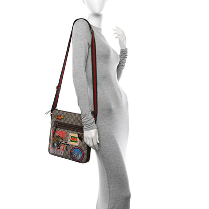 Gucci Soft GG Supreme Monogram Courrier Web Medium Flat Messenger Bag Beige New Acero Multicolor 2 of 15
