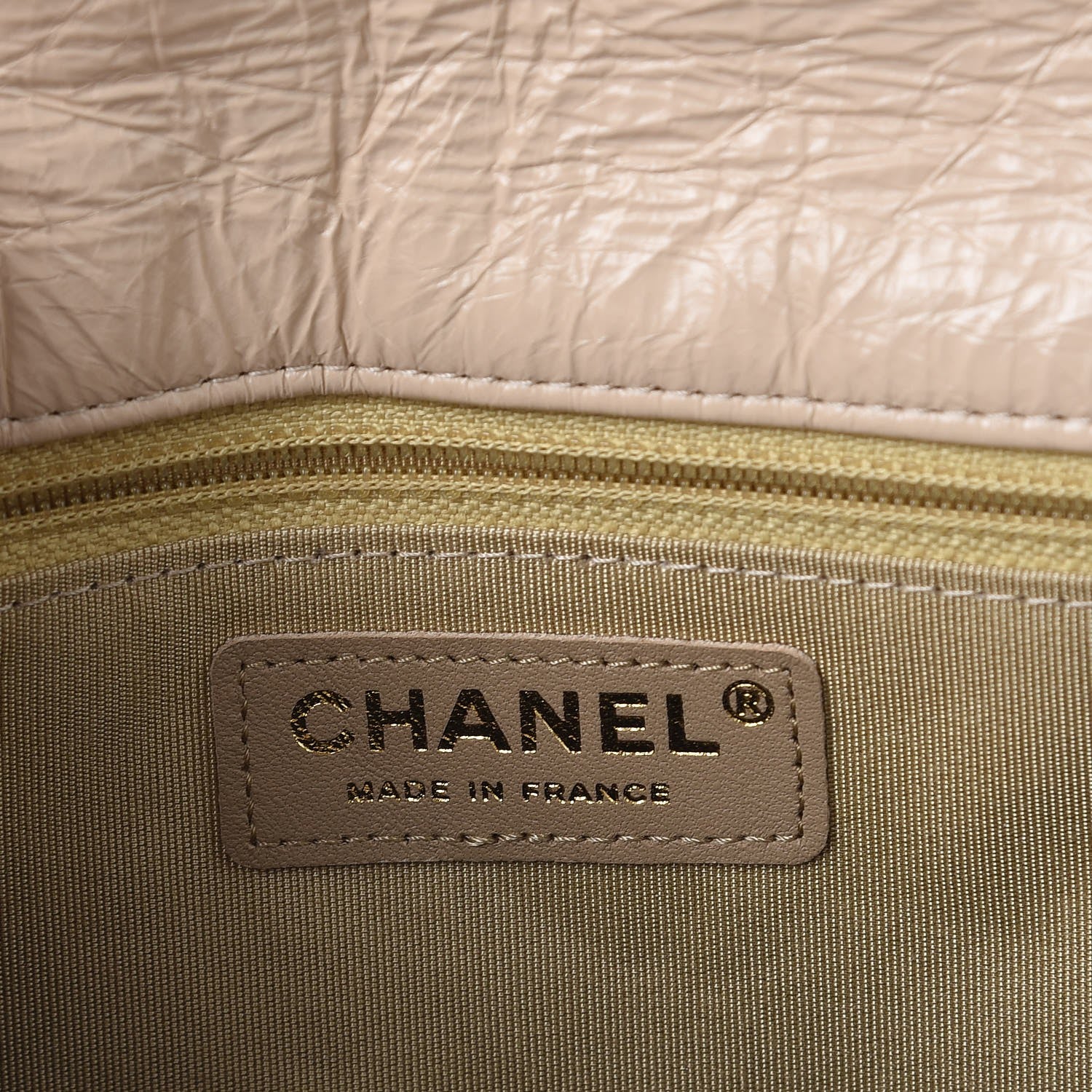 Chanel Crumpled Calfskin Coco Pleats Clutch Light Beige 6 of 7