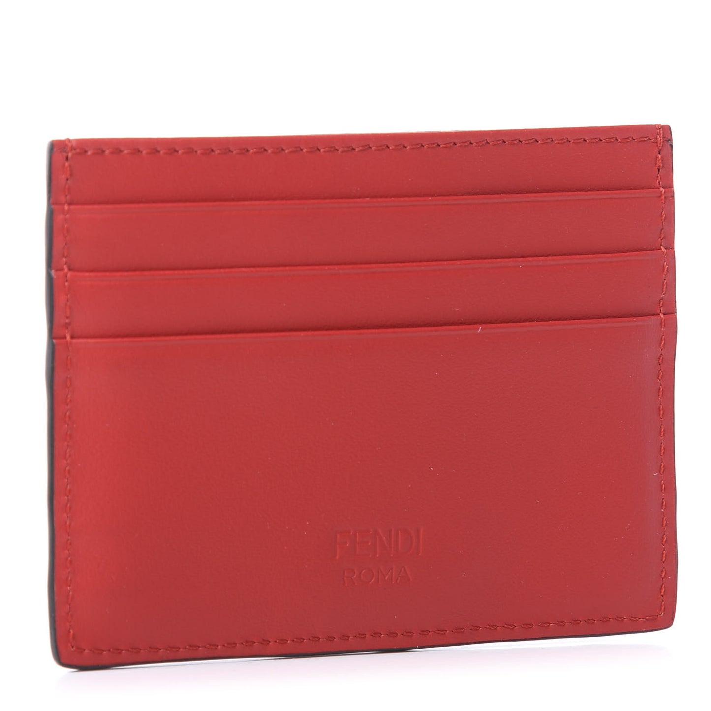 Vitello Century Bi-Color Devil Eyes Card Holder Rosso Black